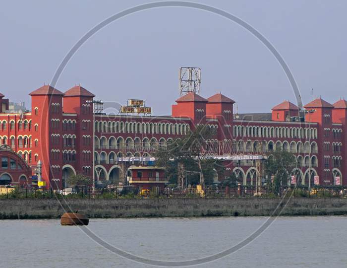 View Of Historical Howrah Railway Station Building From Across The Hooghly River.