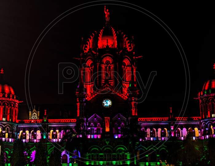 World Heritage Building Of `Chatrapati Shivaji Maharaj Terminus` Railway Station.