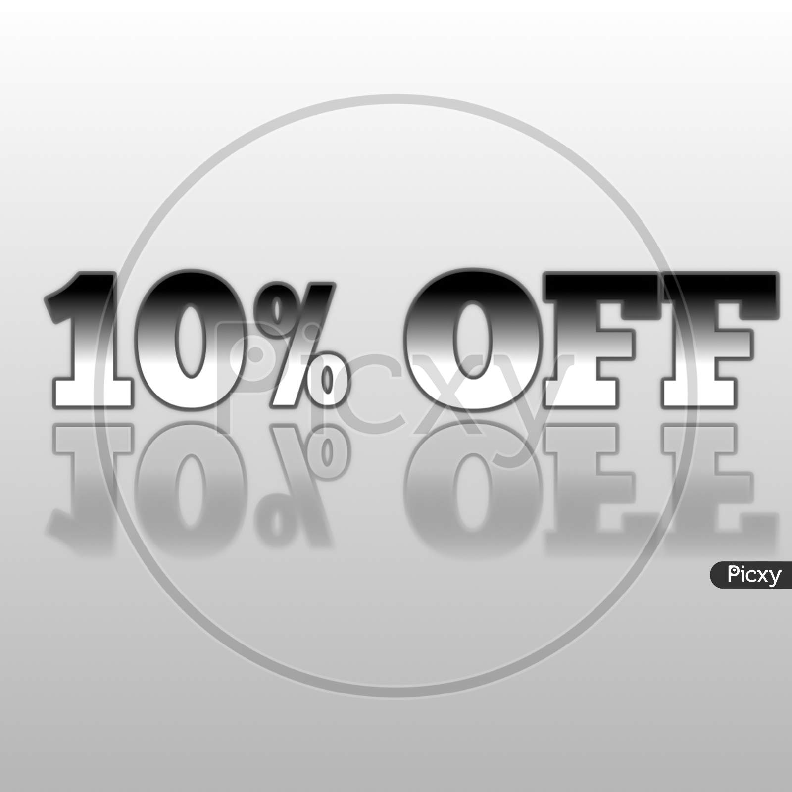 10% off white and black poster