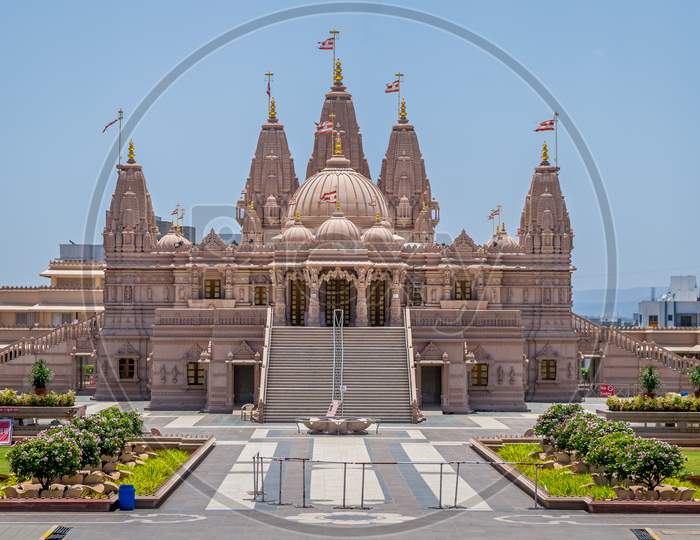 Isolated Image Of Shree Swaminarayan Temple, Ambegaon, Pune, Maharashtra, India.