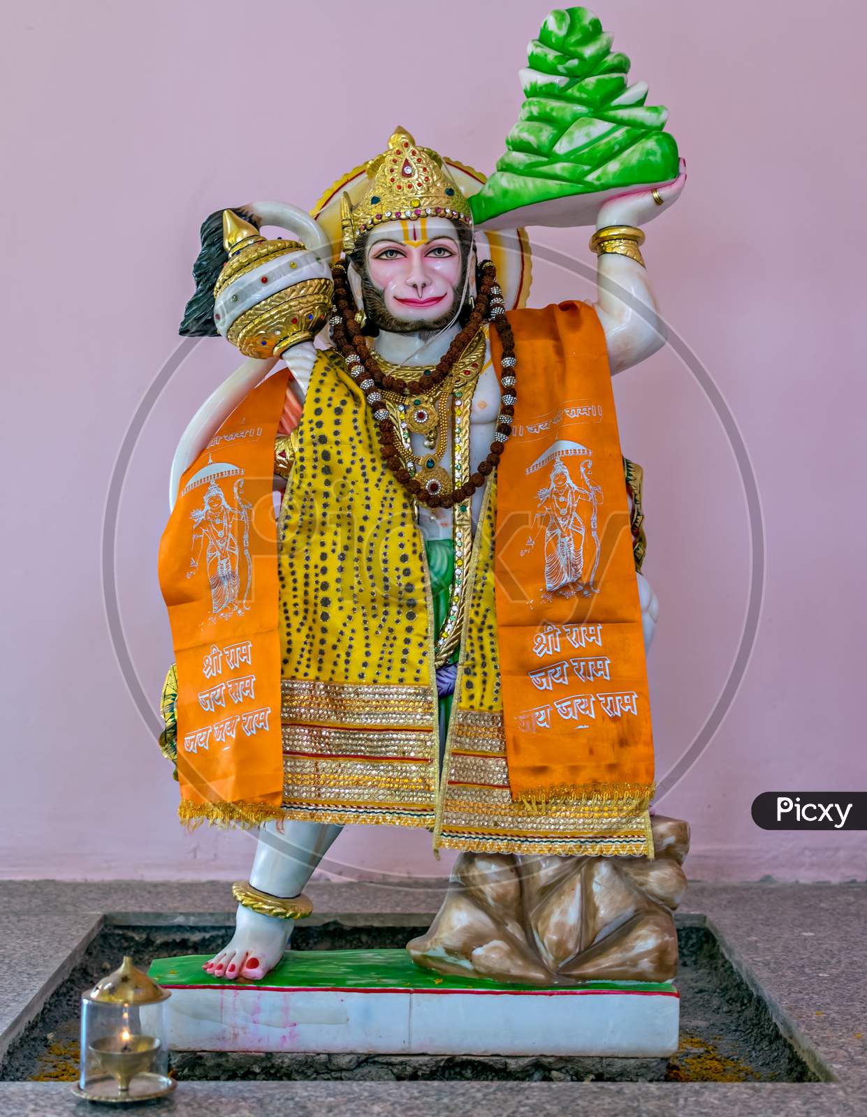 Isolated Idol Of Hindu God Hanuman In A Temple At Yavatmal, Maharashtra, India.