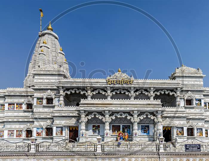 Prem Mandir Temple In Vrindavan, Mathura. India.