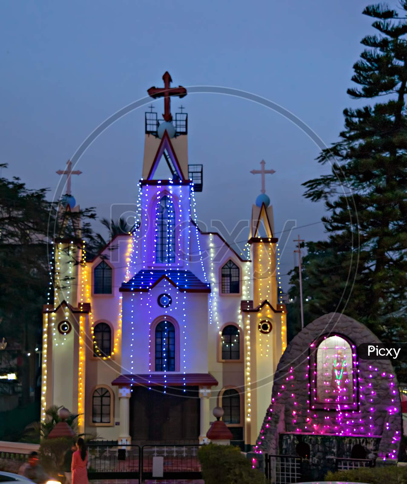 Lighting Done On Church On The Occasion Of Christmas In Warje, Pune, India.