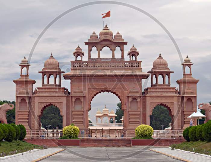 Entrance Gate Of Anandsagar - A Spiritual And Entertainment Center For Pilgrims.