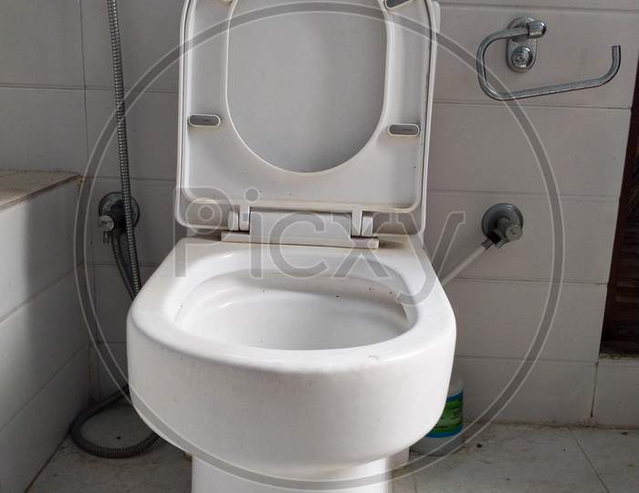 Closeup View Of The Toilet Seat