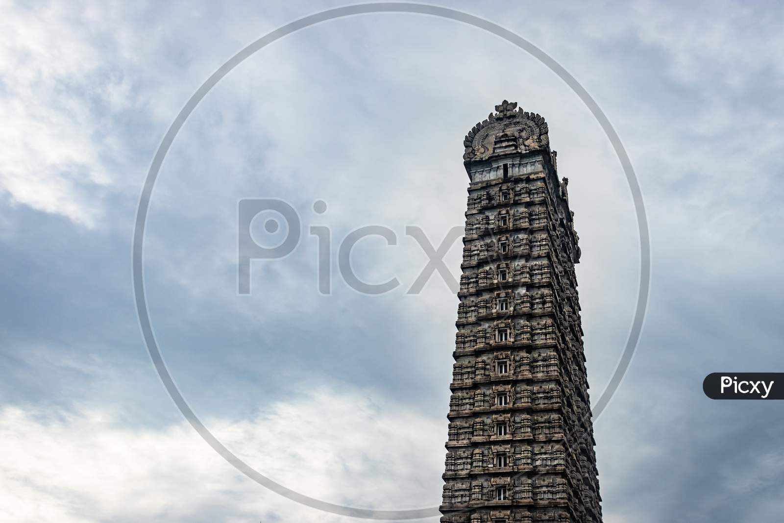 Raja Gopuram Isolated Temple Entrance At Murdeshwar With Flat Sky