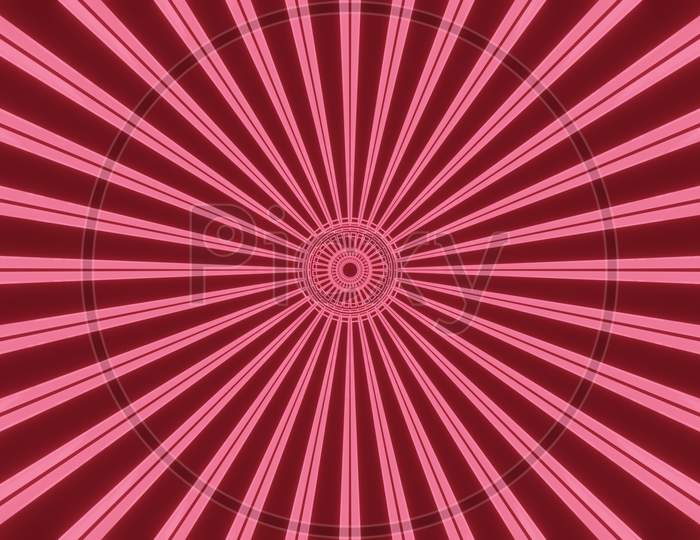 Illustration Graphic Of Abstract Lining And Circular Pattern Energy Tunnel In Space. Seamless Loop Flying Into Spaceship Tunnel,