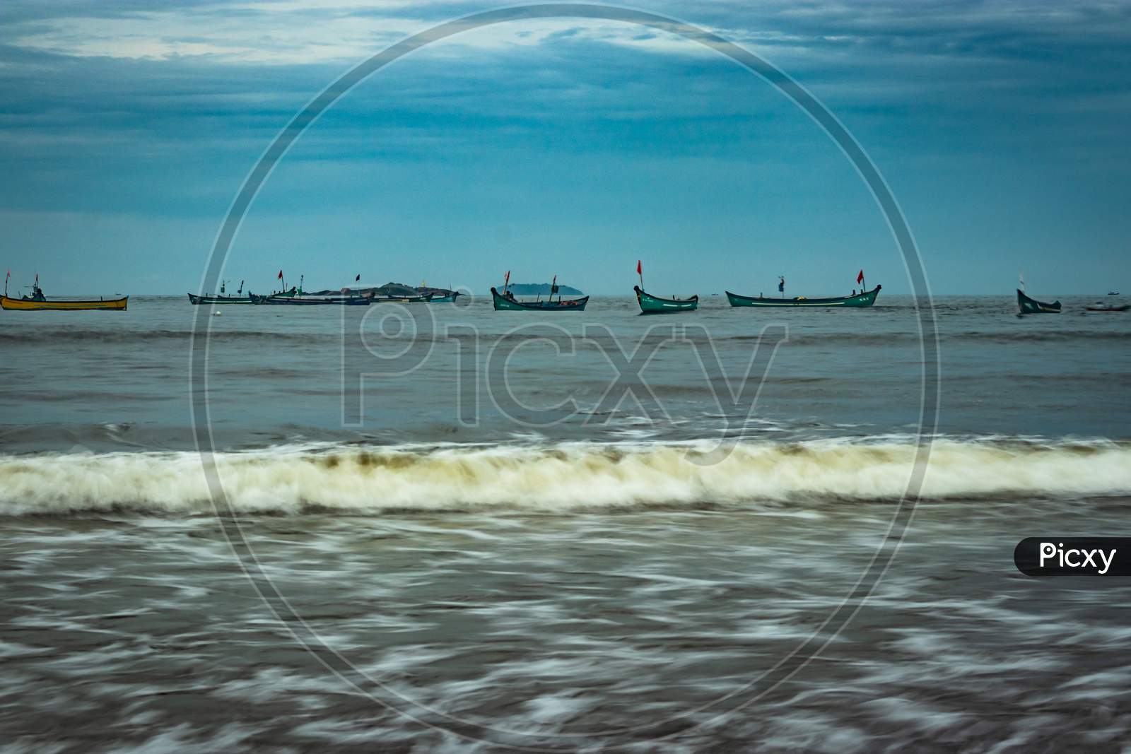 Fishing Boats In The Sea At Early Morning