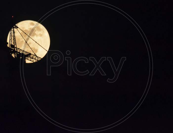 Full moon close up photo, lunar  eclipse.