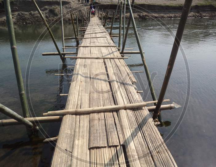 a bamboo bridge