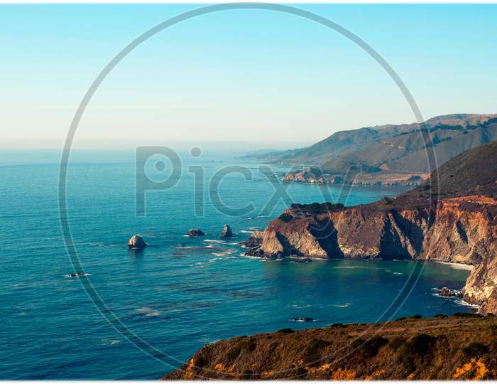 Coast Sea Usa Big Sur California Nature Photo
