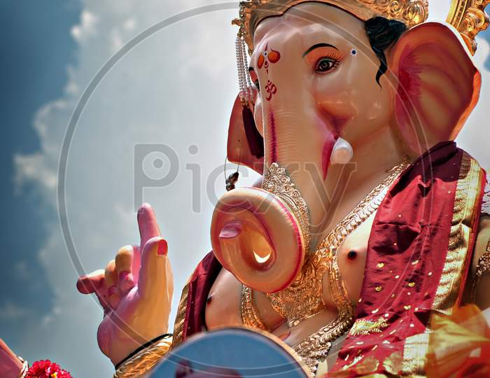 Lord Ganesh photo ,in this photo there is also picture of Lokmanya Tilak who initiated and started Ganesh festival in india