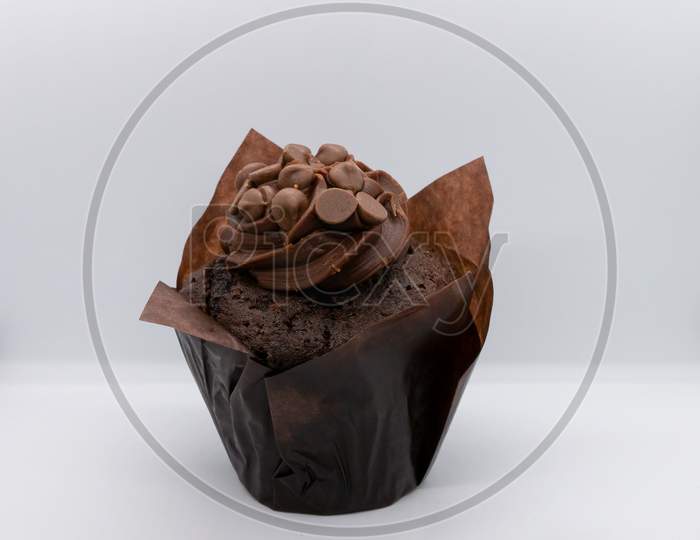 Delicious Handmade Chocolate Muffin with chocolate topping