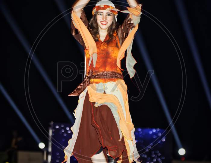 Traditional Jordanian folklore dance (Dabke) in Katara theater Doha, Qatar