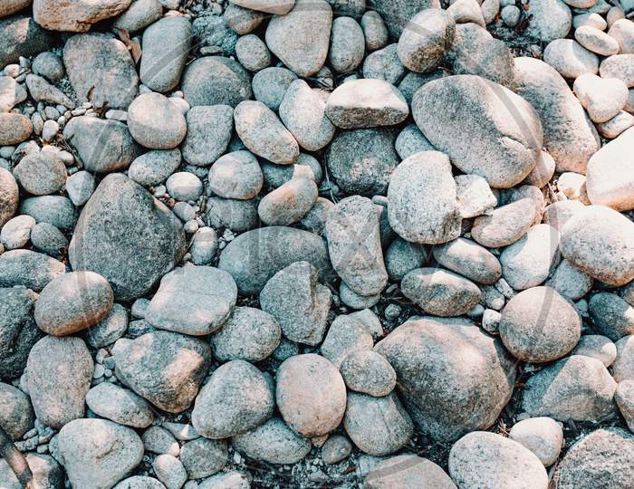Background Made Of A Lot Of White Rocks