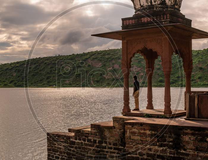 Old structures situated at Band Baretha dam in Bayana Tehsil of Bharatpur district in Rajasthan