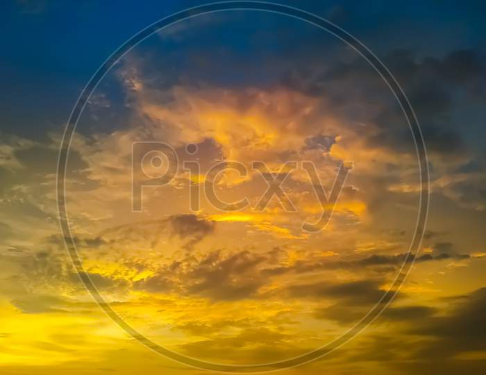 Twilight Sky Background With Colorful Sky