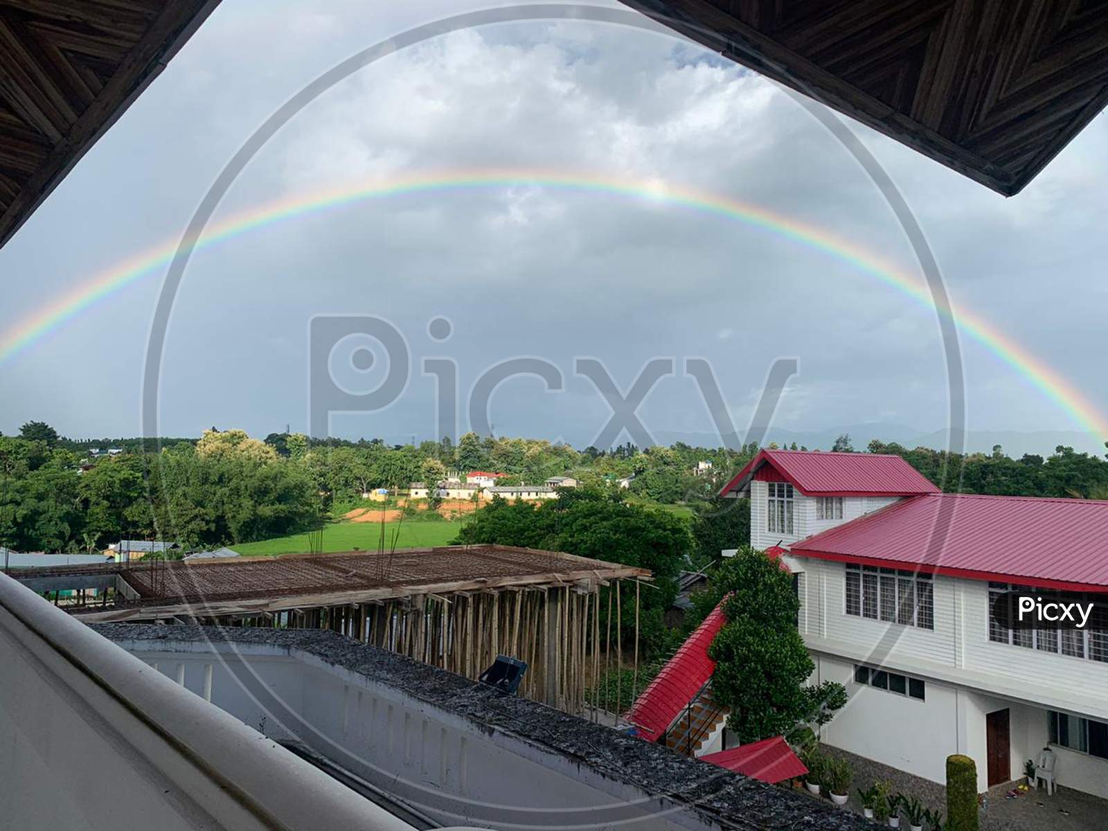 Scenic view of rainbow