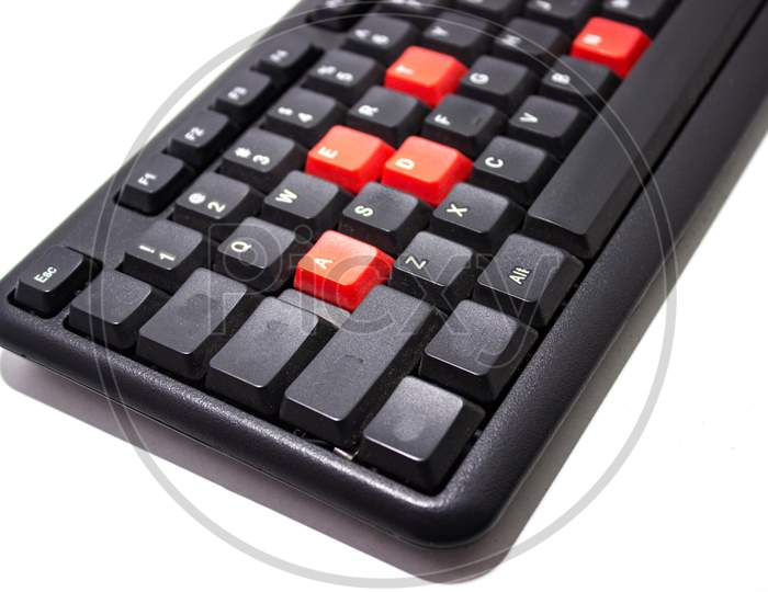 A picture of keyboard with white background