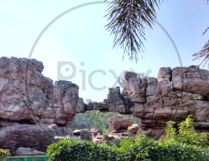 formation of bridge by rocks