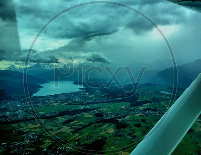 Switzerland rural scenery from above 30.7.2016