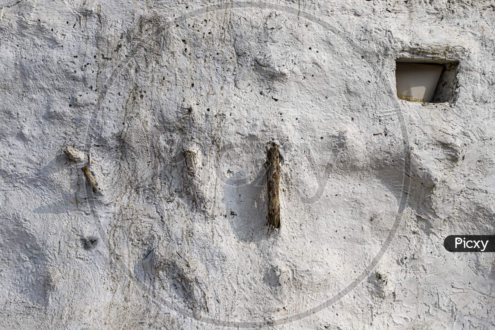 close up of a ancient mud and clay wall