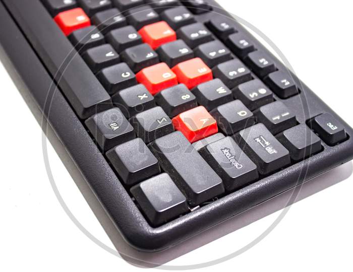 A picture of keyboard with white background