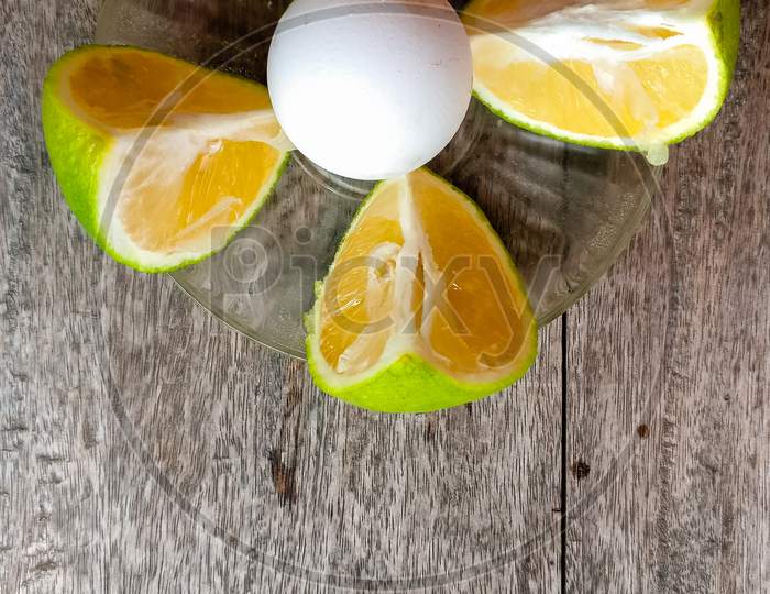 Morning breakfast lemon and egg