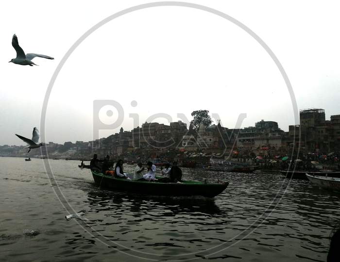 Boat On Ganga River In Banaras