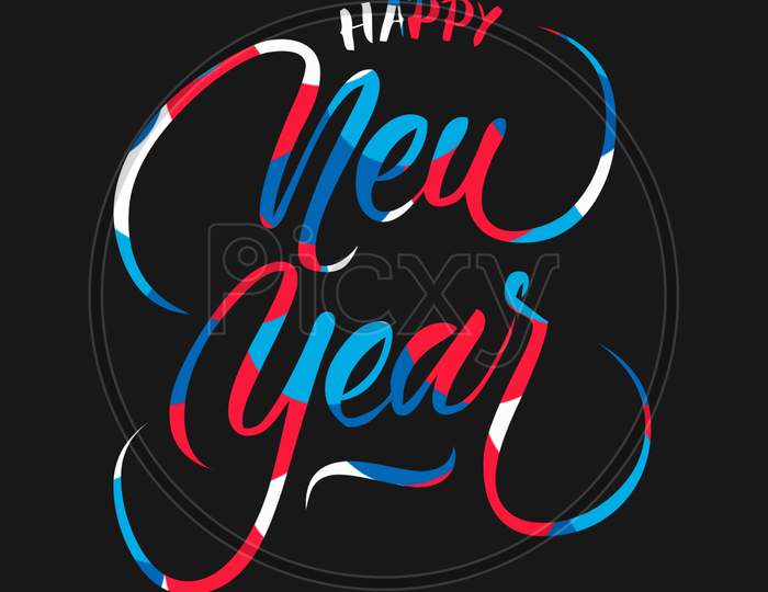 Happy New Year (black and red background)
