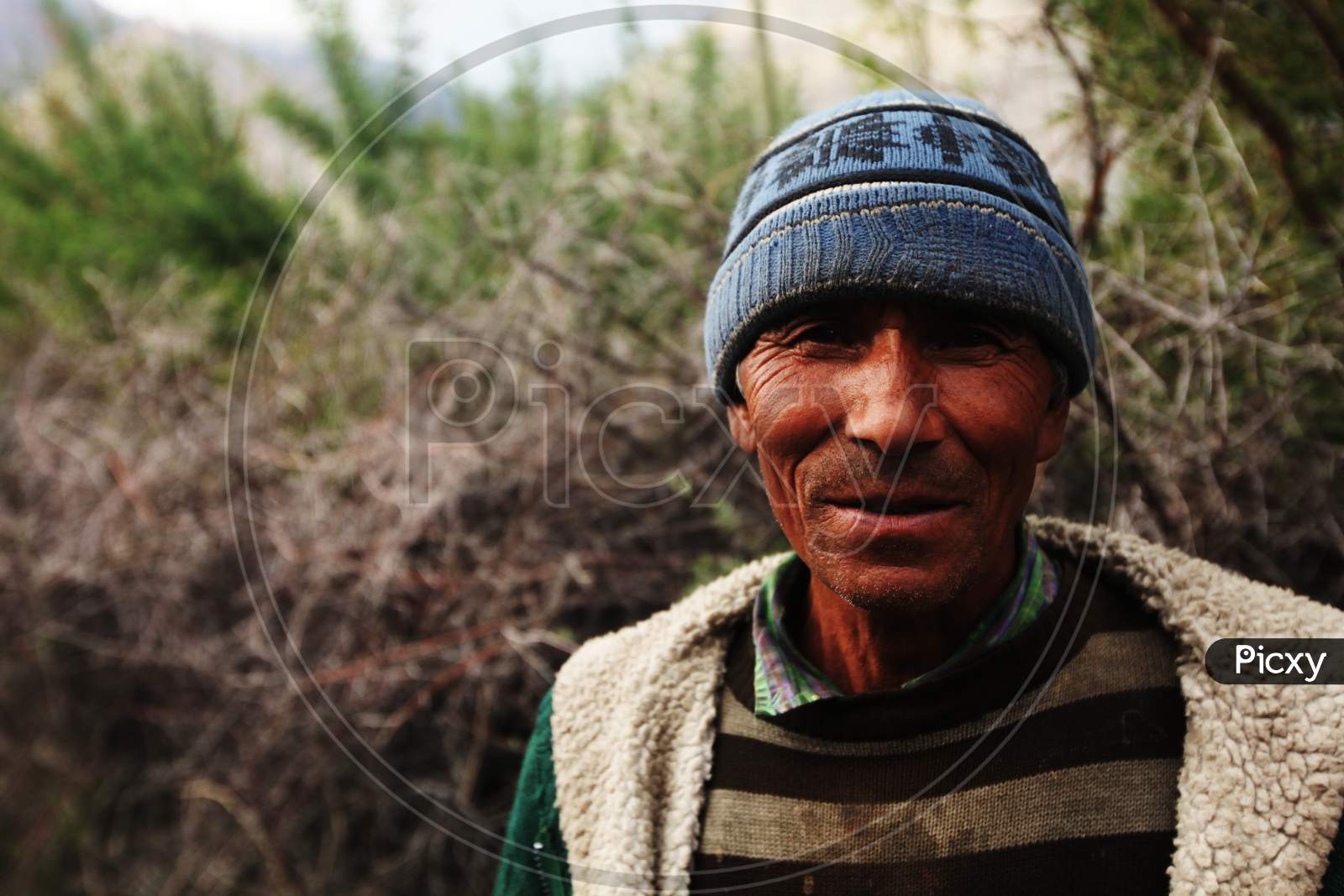 Portraits of an Old Man in Leh Ladakh