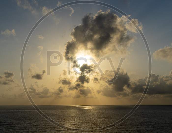 Calm Sea with Clouds in sky