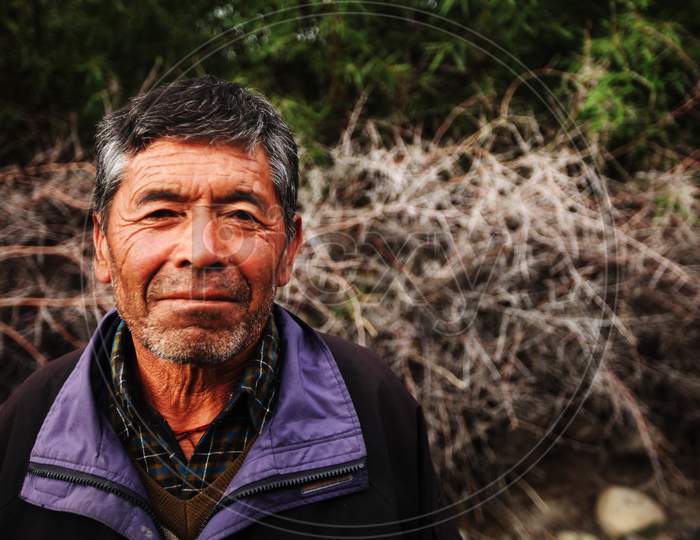 Portrait of an Old Man in Leh Ladakh