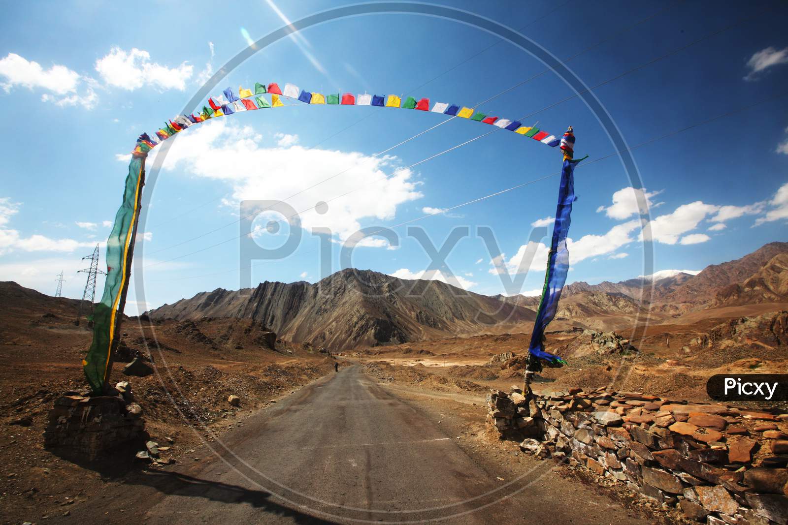 Roadways of Leh with Mountains