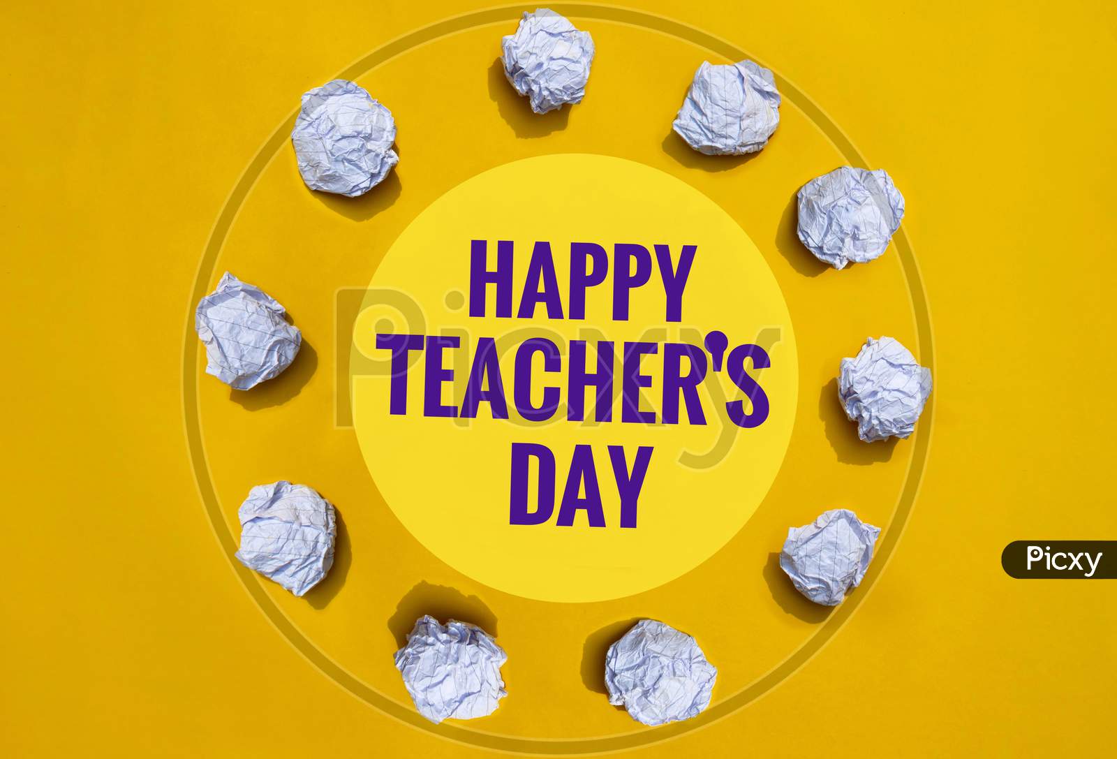 Happy Teacher's Day Creative Photo Crumpled Paper Balls, Perfect For Wallpaper
