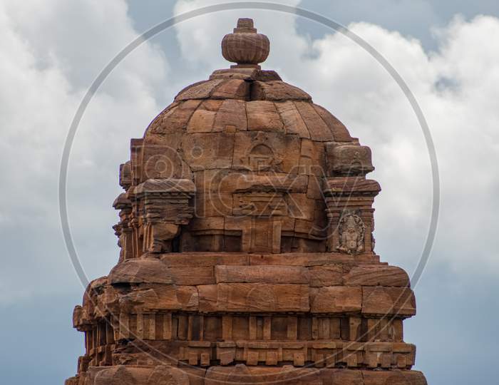 Temple tower of Badami having ancient indian architecture.