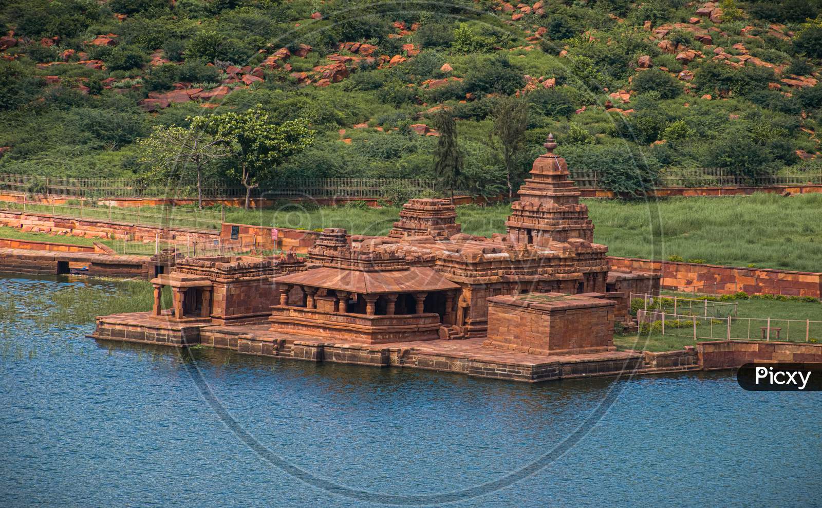 Ancient badami bhutanatha temple built on Agastya lake around 1000 years ago.