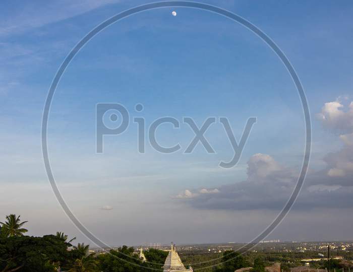 Hill top moon view