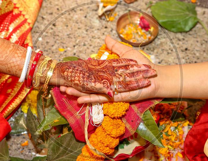 Rituals of Indian wedding. Bengali traditional wedding