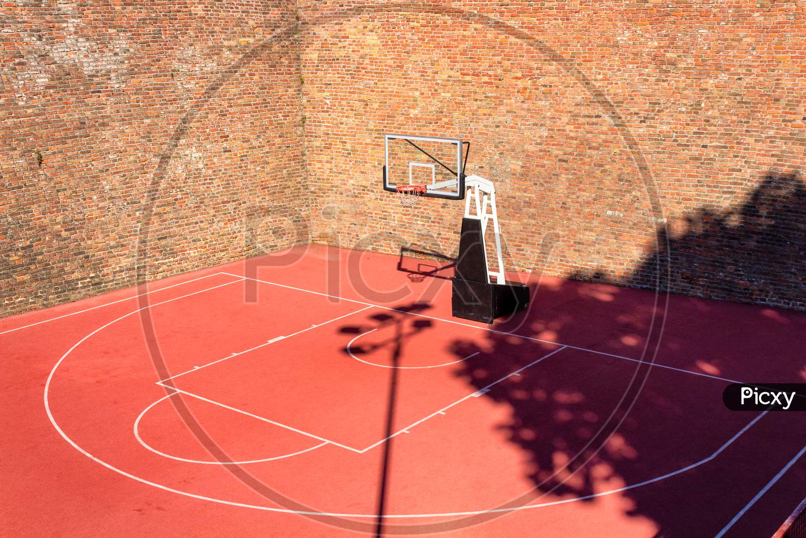 Basketball Open Court In Belgrade Fortress Kalemegdan Park In Belgrade, Serbia