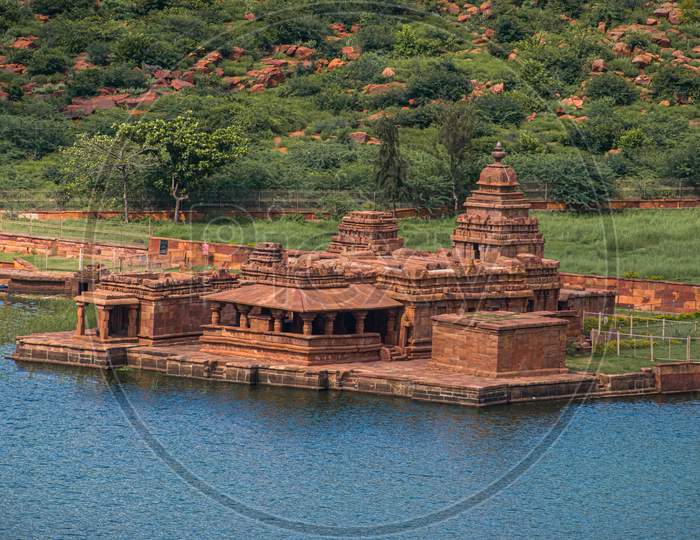 Ancient badami bhutanatha temple built on Agastya lake around 1000 years ago.