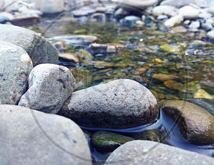 Boulder river crystal clear water