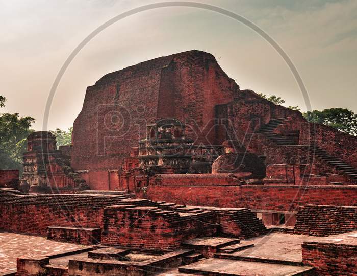 Nalanda University Ruins ,The First Buddhism University In Bihar State In India