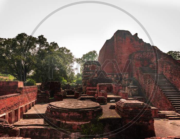Nalanda Ruins Historic Excavated Unesco World Heritage Archaeological Site
