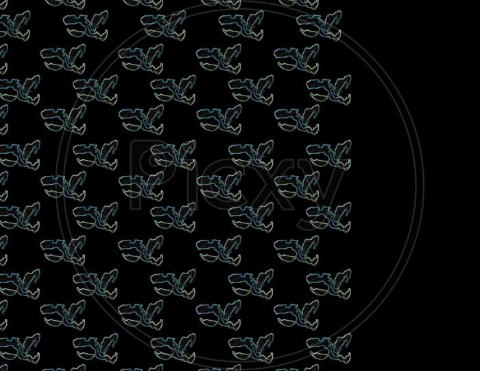 Blue pattern on black background .Abstract wallpaper.