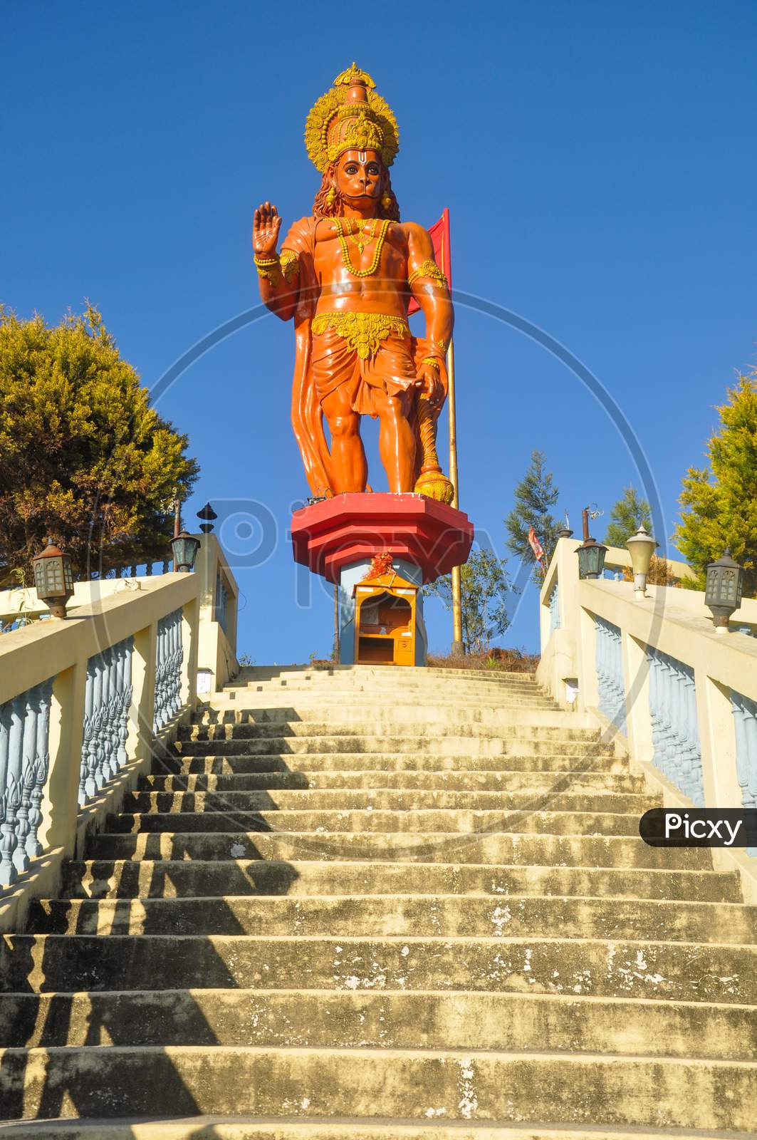 Hindu God Hanuman statue at Darjeeling. Hanuman talk