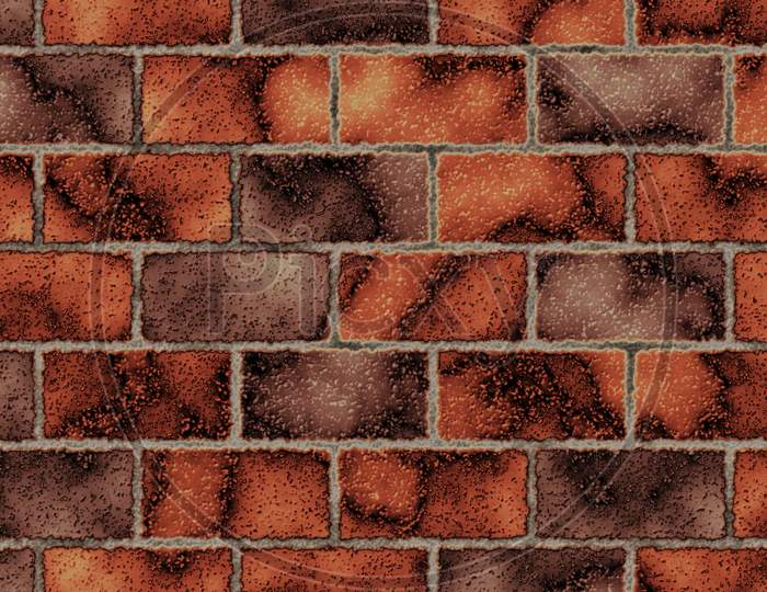 Red Bricks Wall Illustration