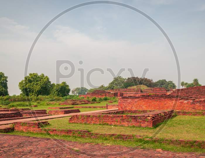 Nalanda Ruins Historic Excavated Unesco World Heritage Archaeological Site
