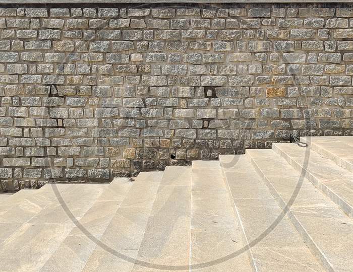 Abstract of stone wall and steps