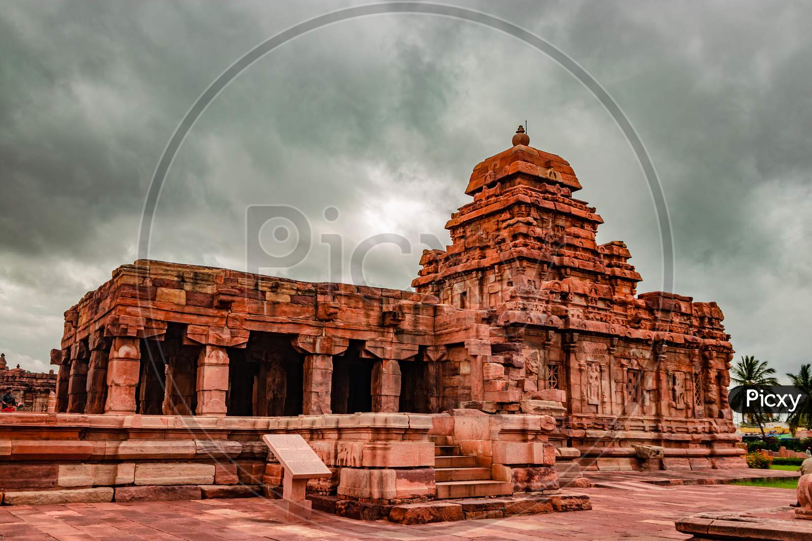 Sangameshwara Temple Pattadakal Breathtaking Stone Art From Different Angle With Dramatic Sky